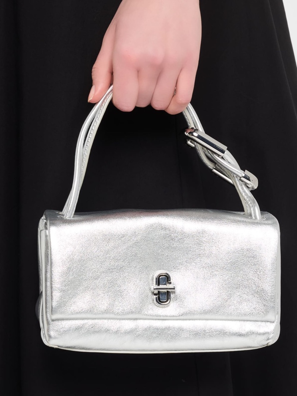Marc Jacobs The Mini Dual Metallic Silver Leather Bag